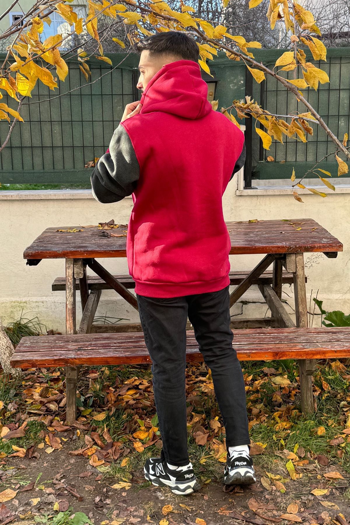 Erkek Kapşonlu Nakişli Oversi̇ze Kolej Sweatshi̇rt - HNMTA - 6