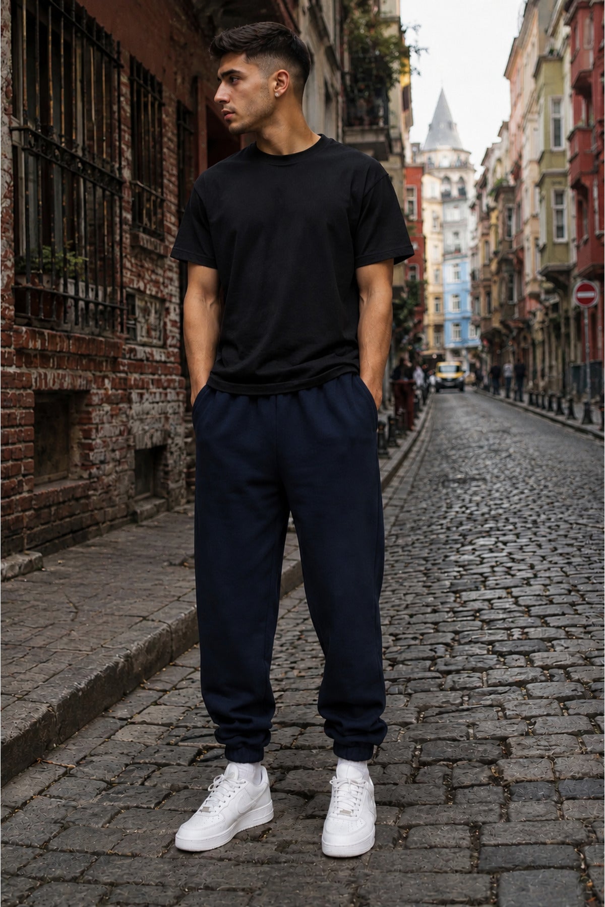 Erkek Günlük Jogger Eşofman Altı Cepli Lastik Paça Modern Kesim - Lacivert - 3
