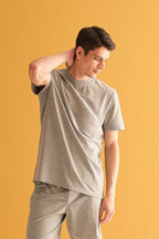 Erkek Oversize Comfort Kısa Kollu T-shirt - Gri - 2