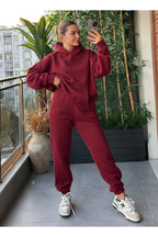 Kadin Kalin Comfort Sweatshi̇rt Yüksek Bel Eşofman Takimi - Bordo - 2