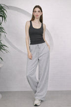 Kadin Fi̇ti̇lli̇ Kalin Askili Esnek Body Atlet - Füme - 1