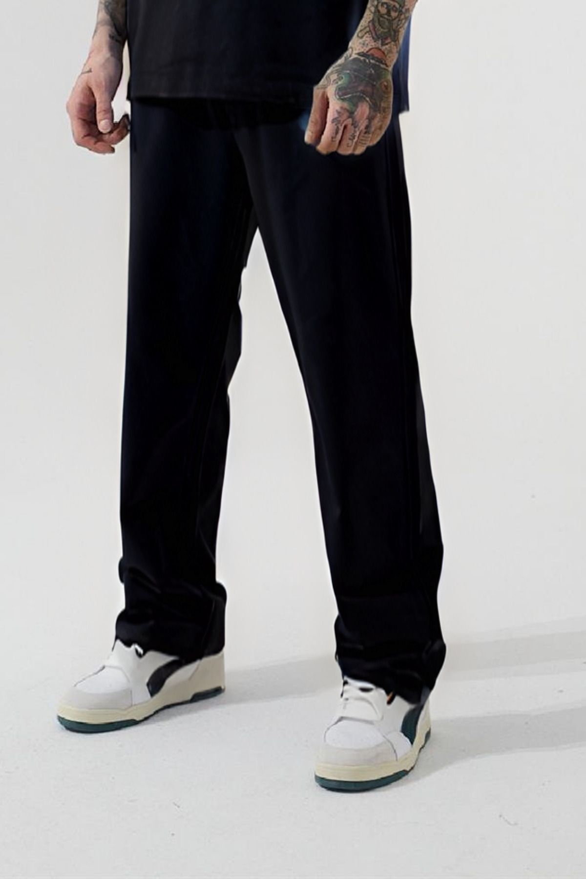 Erkek Yazlık Beli Lastikli Pijama Altı - Siyah - 1