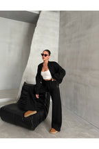 Kadin 3 İ̇pli̇k Premi̇um Bomber Ceket Eşofman Takimi - Siyah - 4