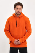 Erkek Kapşonlu Kanguru Cep Sweatshirt - Turuncu - 1