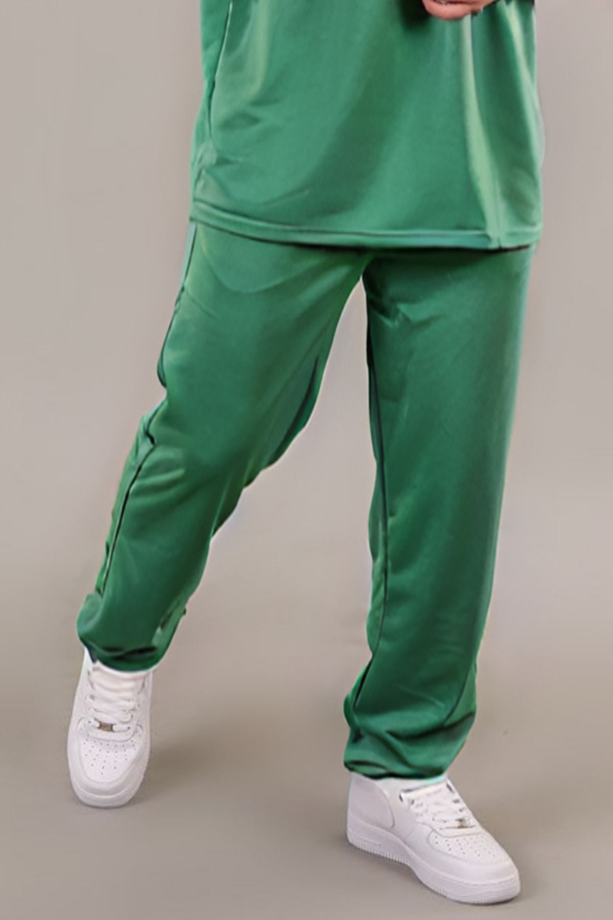Erkek Penye Rahat Beli Lastikli Pijama Altı - Yeşil - 1