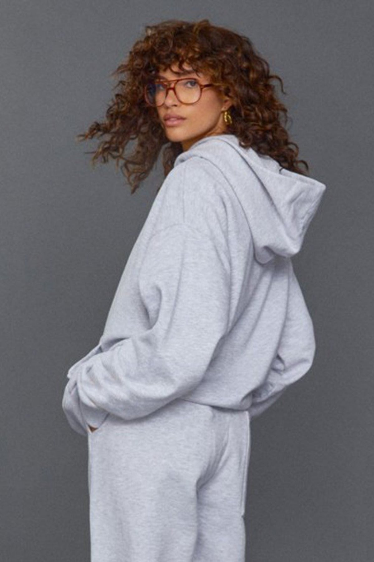 Kadın Spor Ve Günlük Mevsimlik Trend Model Sweatshirt - Gri - 2