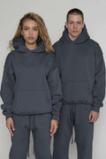 Unisex 3 İ̇pli̇k Şardonlu Çi̇ftleri̇n Kullanimina Uygun Eşofman Takimi (tekli̇) - Füme - 1