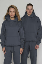 Unisex 3 İ̇pli̇k Şardonlu Çi̇ftleri̇n Kullanimina Uygun Eşofman Takimi (tekli̇) - Füme - 1