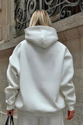 Premium Kalite 3 İplik Sweatshirt Kapuşonlu - Beyaz - 1
