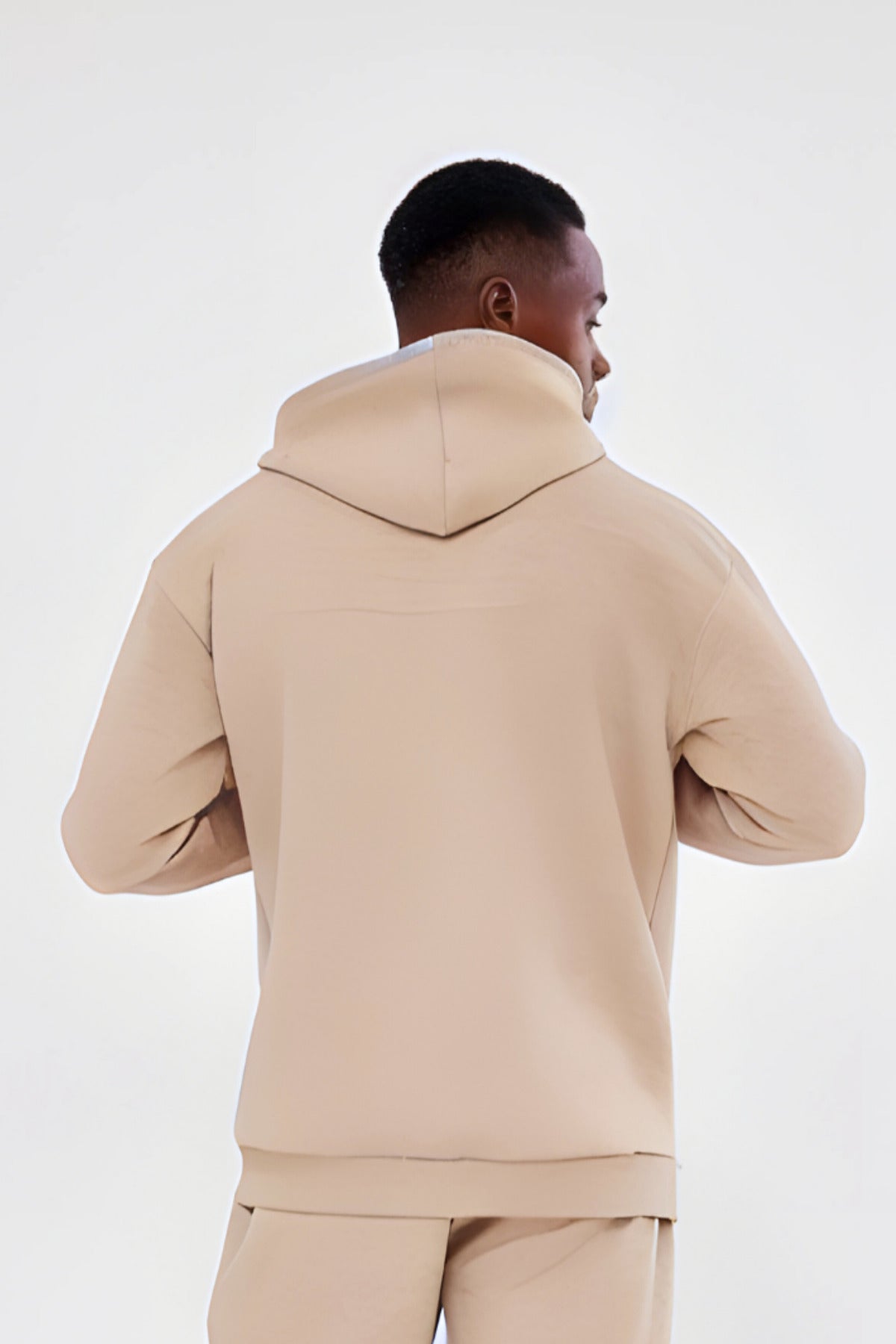 3iplik Bisiklet Yaka Kalın Sweatshirt Pamuklu - Krem - 4