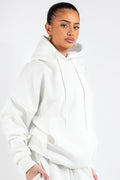 Kapuşonlu 3 İplik Sweatshirt - Beyaz - 1
