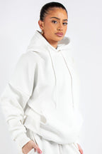 Kapuşonlu 3 İplik Sweatshirt - Beyaz - 1
