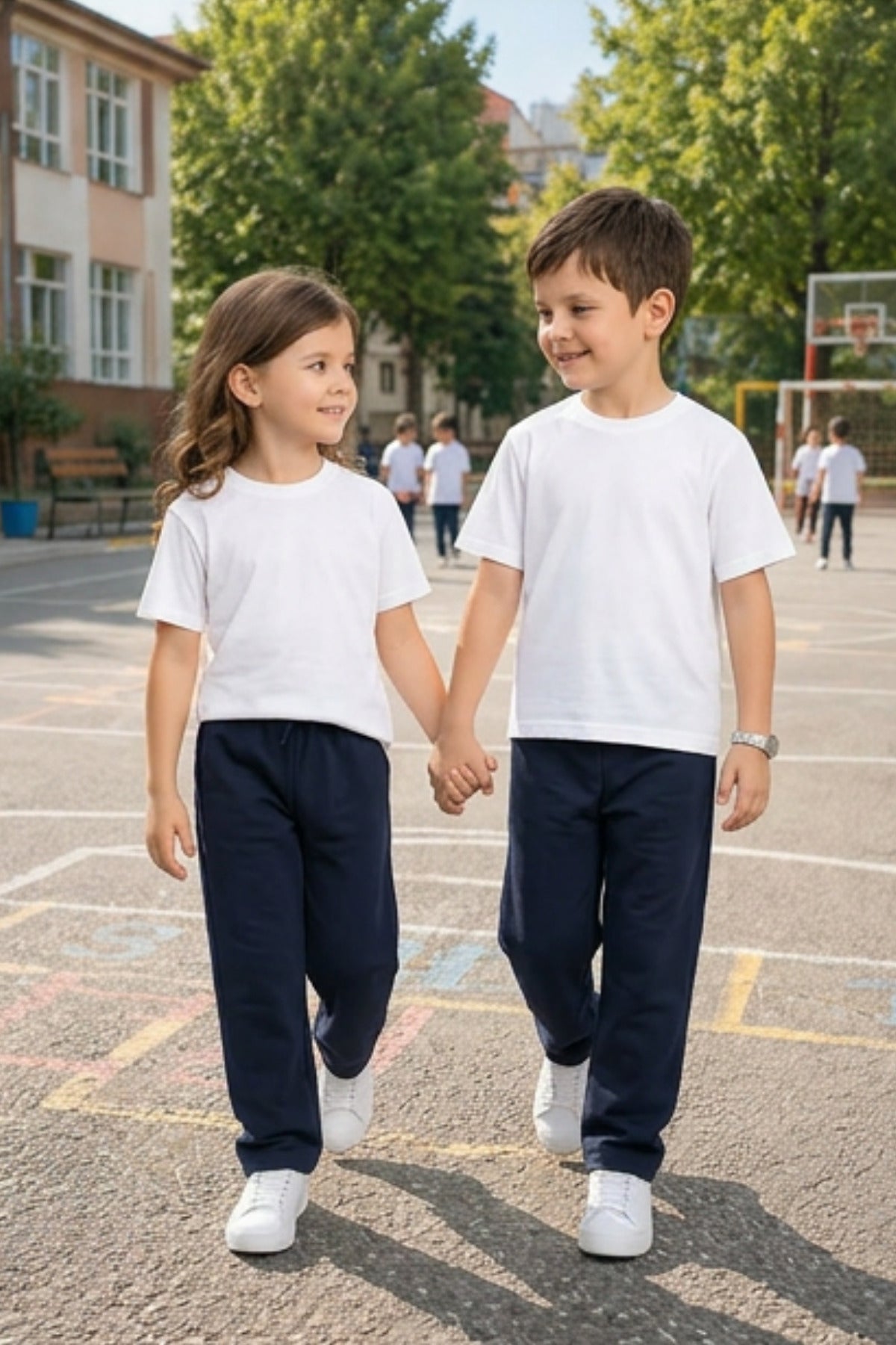 Unisex Kiz Erkek Çocuk Li̇krali Eşofman Bel Rahat Kalip Beli̇ Bağlamali Cepli̇ Mevsi̇mli̇k Bebe-garson Okula Dönüş Pantolonu (tekli̇) - Lacivert - 1