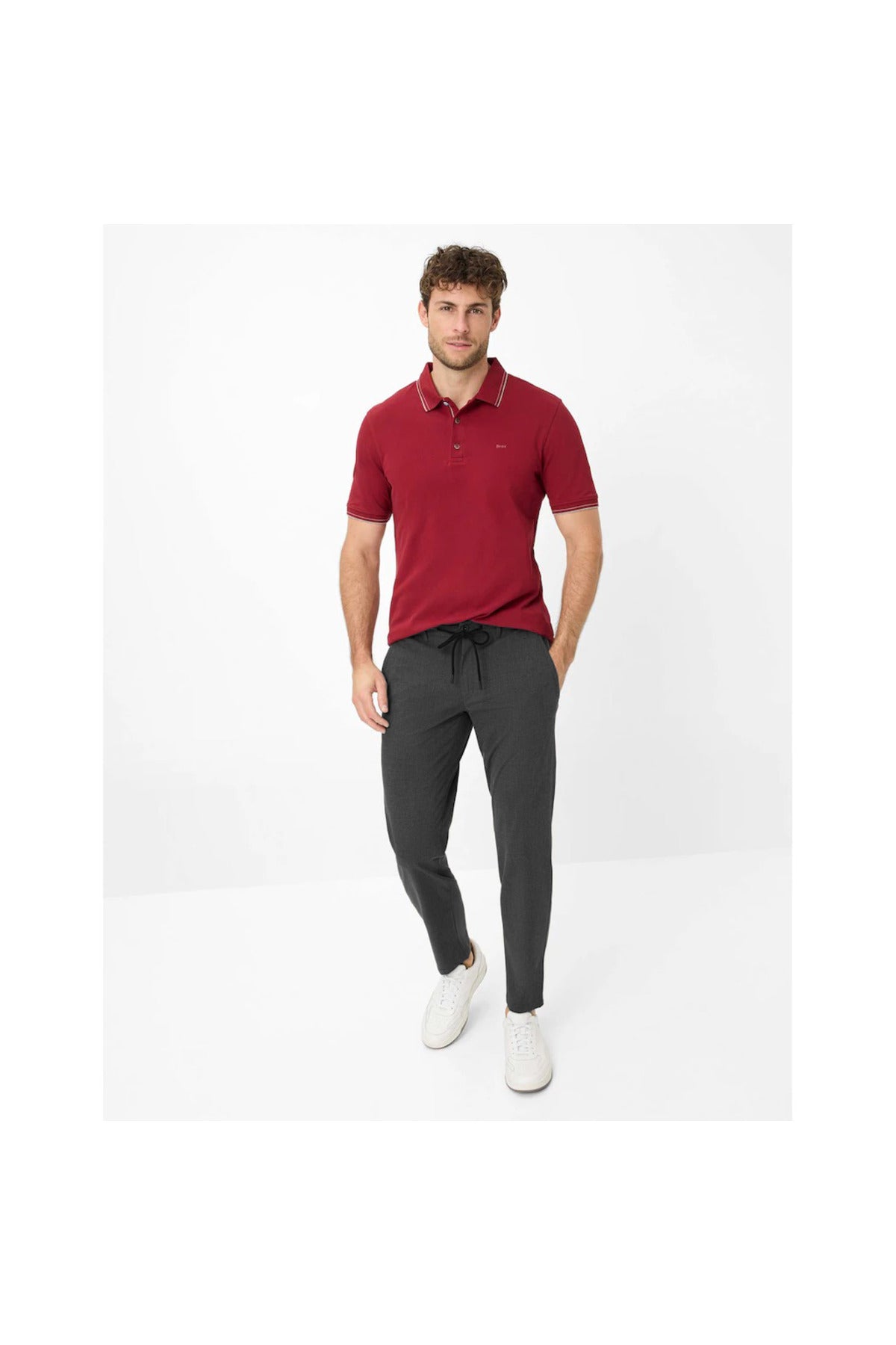 Erkek Beli Bağlamalı Likralı Lise Okul Pantolonu - Füme - 2