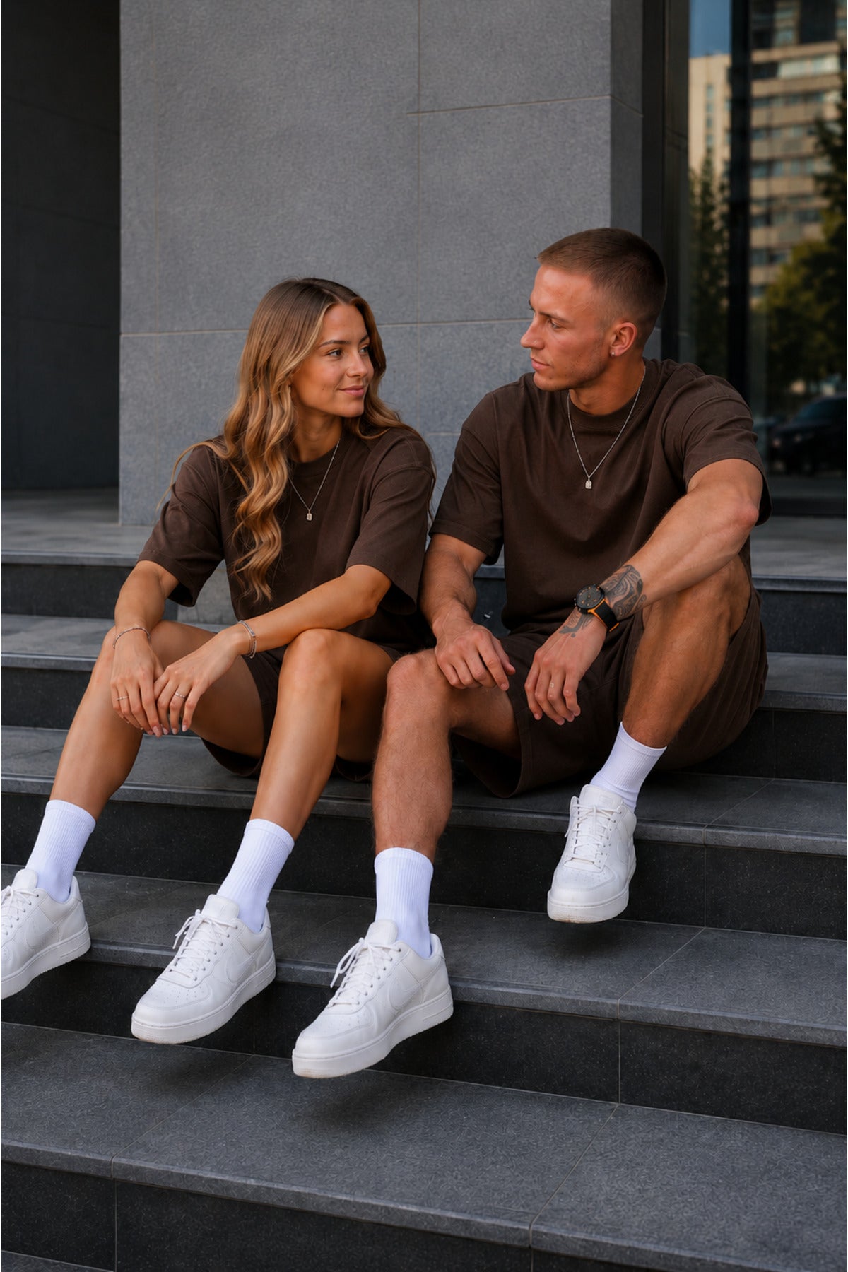 Unisex Kadın Erkek Oversize 2 İ̇plik Pamuklu Modal Penye Premium Rahat Kalıp Yazlık Yeni Sezon Şortlu Takım (tekli̇) - Kahverengi - 3