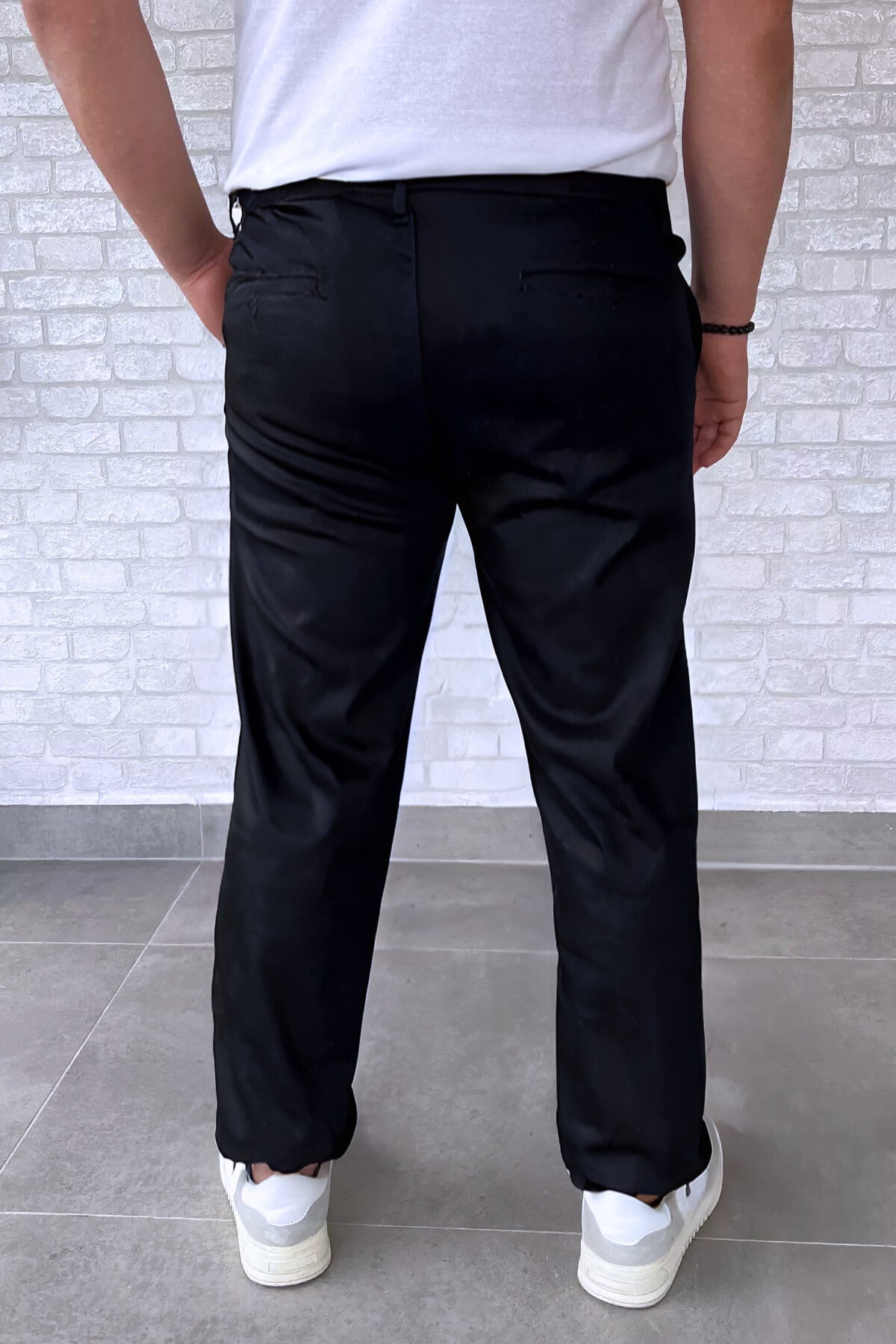 Erkek Likralı Rahat Kalıp Kumaş Okul Pantolonu - Lacivert - 4