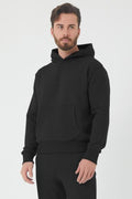 Erkek Trend Model Kanguru Cep Sweatshirt - Siyah - 1