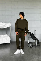 Erkek Trend Model Oversize Günlük Ve Spor Model Eşofman Takımı - Haki - 1