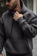 Özel Seri Kapüşonlu Hoodie Streetwear Sweatshirt - Füme - 3