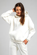 Baybayan Basi̇c Oversi̇ze Sweatshi̇rt Hoodi̇e - Beyaz - 1