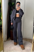 Kadin Casual Bomber Takim - Füme - 1