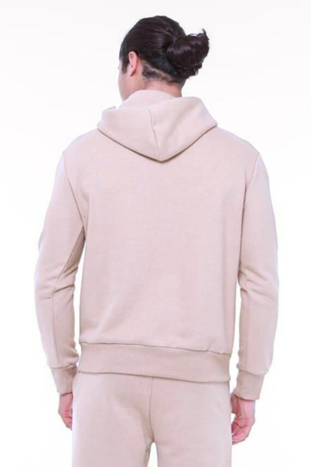Erkek Trend Model Kanguru Cep Sweatshirt - Bej - 2