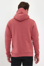 Erkek Kapşonlu Kanguru Cep Sweatshirt - Mürdüm Melanj - 3