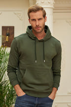 Erkek Kapşonlu Kanguru Cep Basic Sweatshirt - Haki - 4