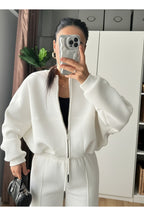 Kadin Casual Bomber Takim - Beyaz - 2