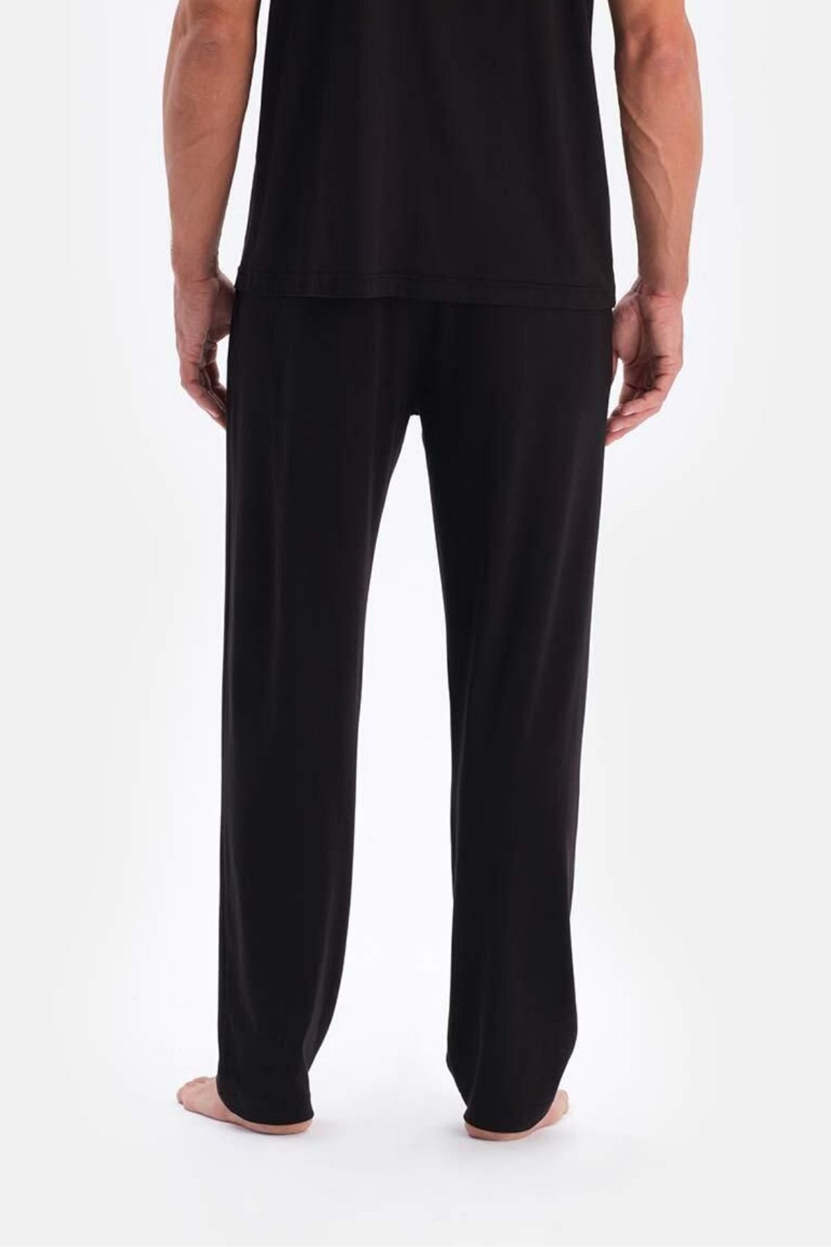 Erkek Relaxed Rahat Beli Lastikli Pijama Altı - Siyah - 3