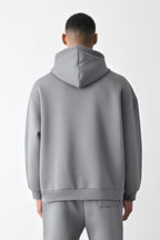 Erkek Kapşonlu Kanguru Cep Kışlık Sweatshirt - Gri - 3