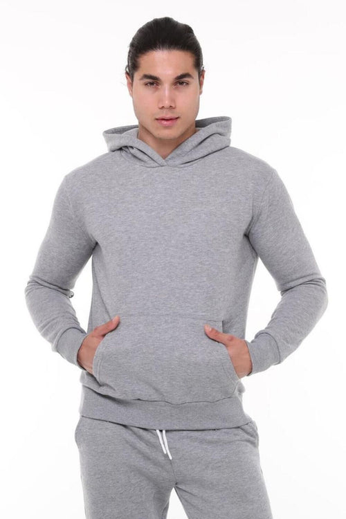 3 İ̇pli̇k Şardonlu Sweatshi̇rt Hoodi̇e - Gri - 1