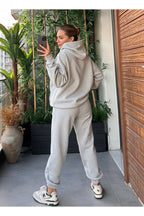 Kadin Kalin Comfort Sweatshi̇rt Yüksek Bel Eşofman Takimi - Gri Melanj - 4