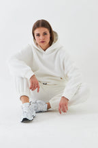 Kadın Oversize Basic Eşofman Takımı - Beyaz - 2