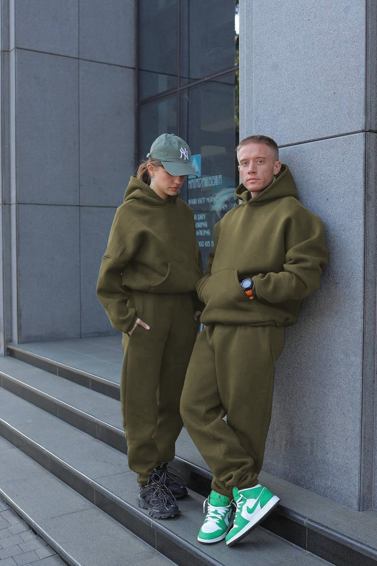 Unisex 3 İ̇pli̇k Şardonlu Çi̇ftleri̇n Kullanimina Uygun Jogger Eşofman Takimi (tekli̇) - Açık Haki - 2