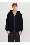 Erkek Laci̇vert 3i̇plik Polarlı Kapşonlu Oversize Sweatshirt Hırka - Lacivert - 1