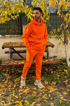 Efsane Oversize 3iplik Kalın Eşofman Takımı Unisex - Turuncu - 1