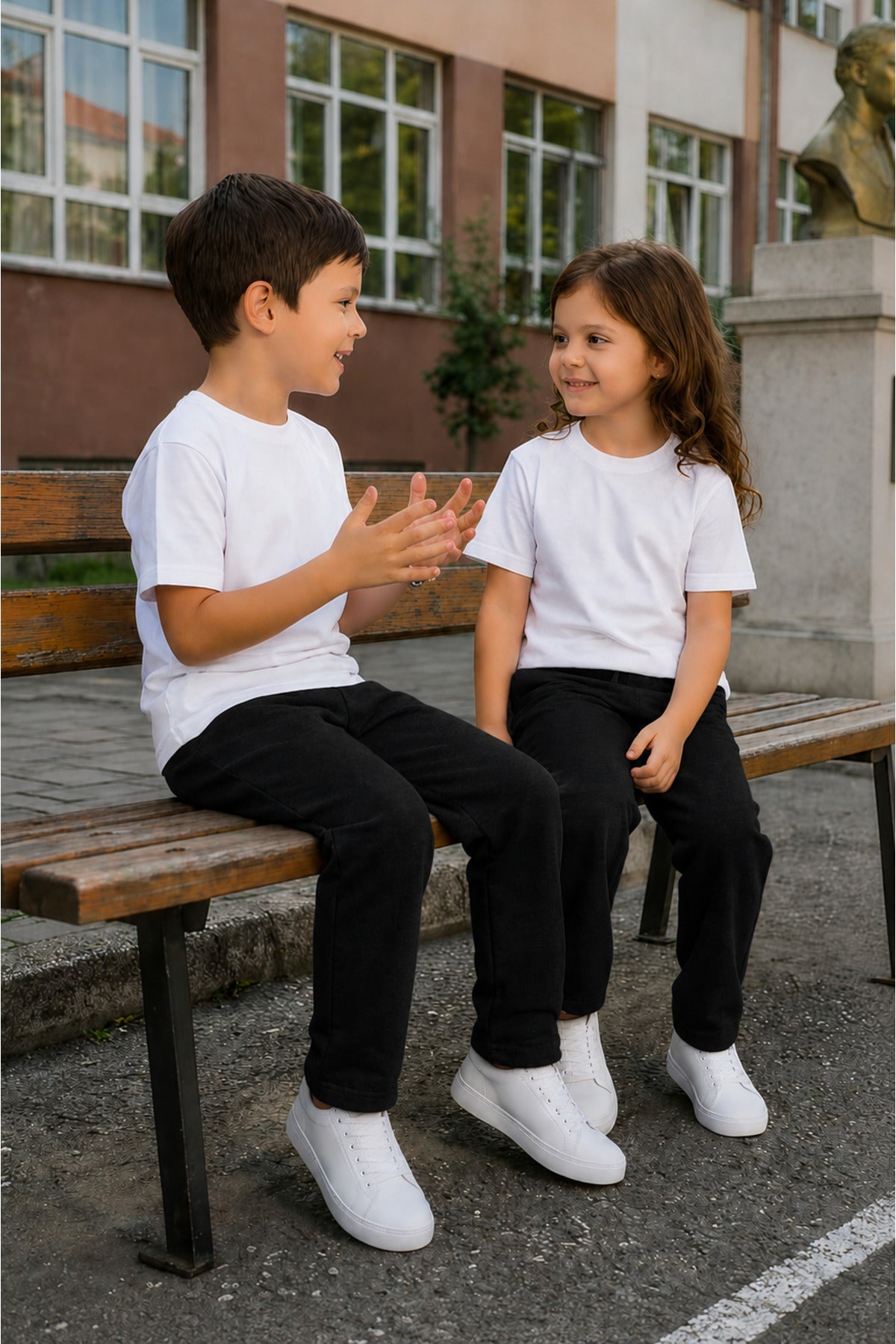 Unisex Kiz Erkek Çocuk Li̇krali Eşofman Bel Rahat Kalip Beli̇ Bağlamali Cepli̇ Mevsi̇mli̇k Bebe-garson Okula Dönüş Pantolonu (tekli̇) - Siyah - 4