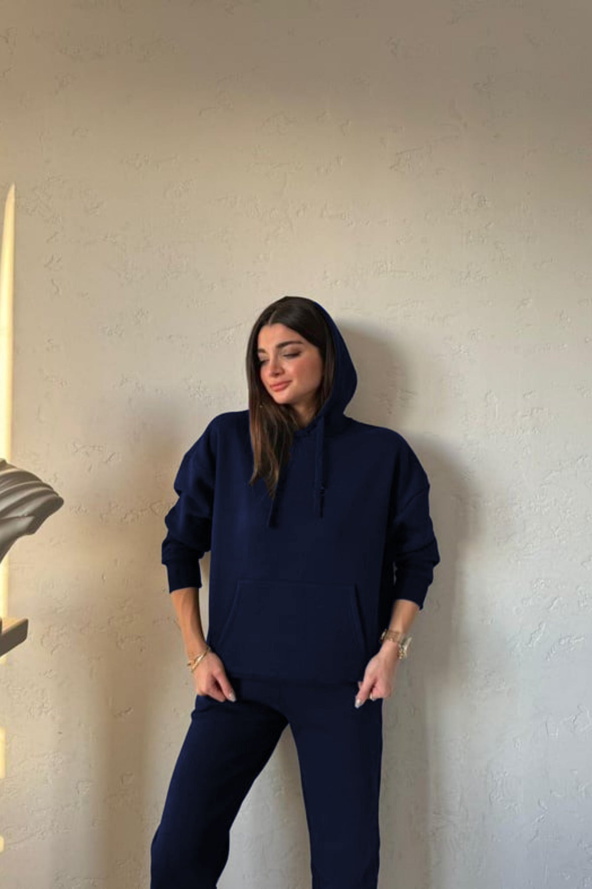 Kadin 3 İ̇pli̇k Şardonlu Sweatshi̇rt Eşofman Takimi - Lacivert - 3