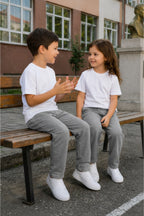 Unisex Kiz Erkek Çocuk Li̇krali Eşofman Bel Rahat Kalip Beli̇ Bağlamali Cepli̇ Mevsi̇mli̇k Bebe-garson Okula Dönüş Pantolonu (tekli̇) - Gri - 4