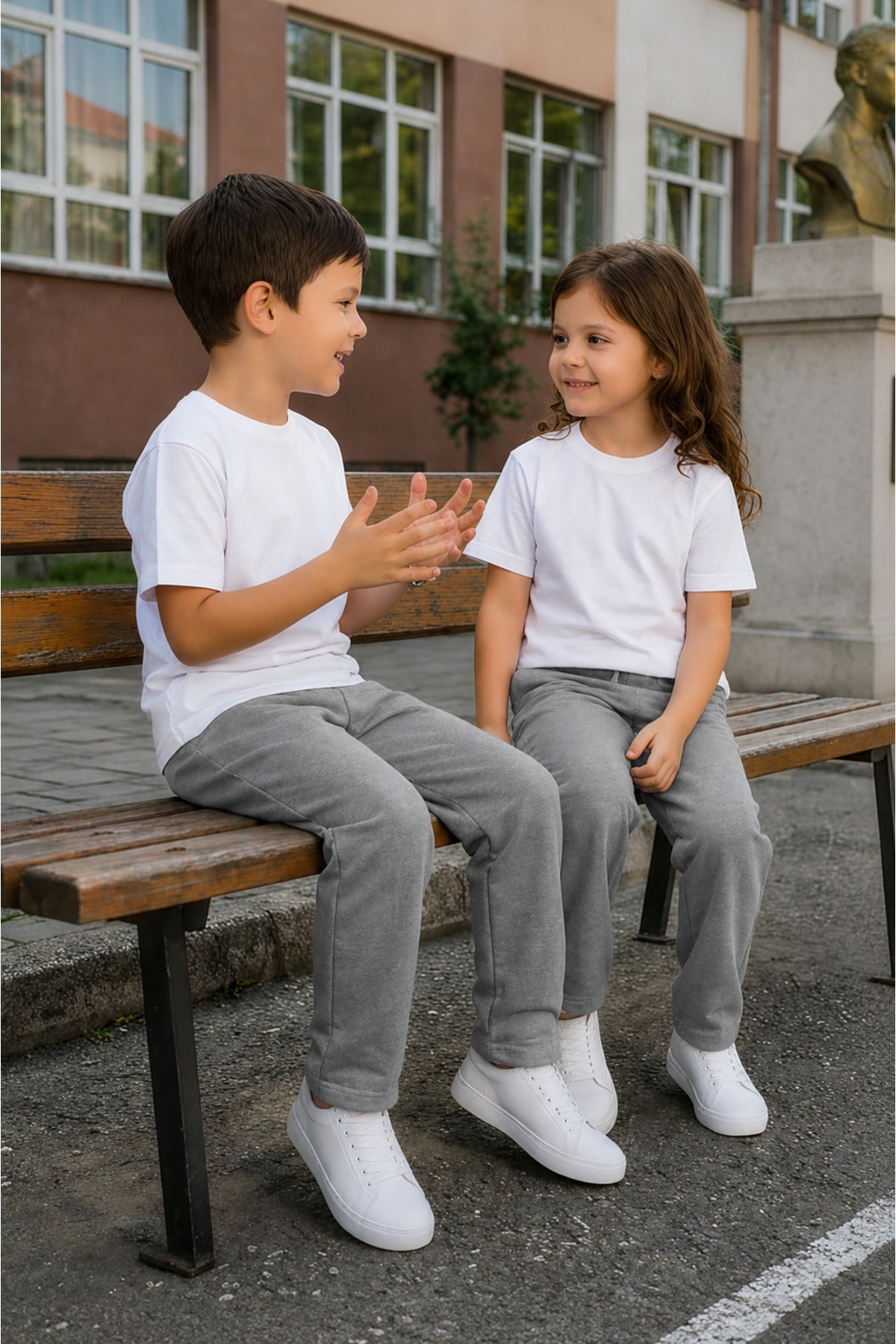 Unisex Kiz Erkek Çocuk Li̇krali Eşofman Bel Rahat Kalip Beli̇ Bağlamali Cepli̇ Mevsi̇mli̇k Bebe-garson Okula Dönüş Pantolonu (tekli̇) - Gri - 4
