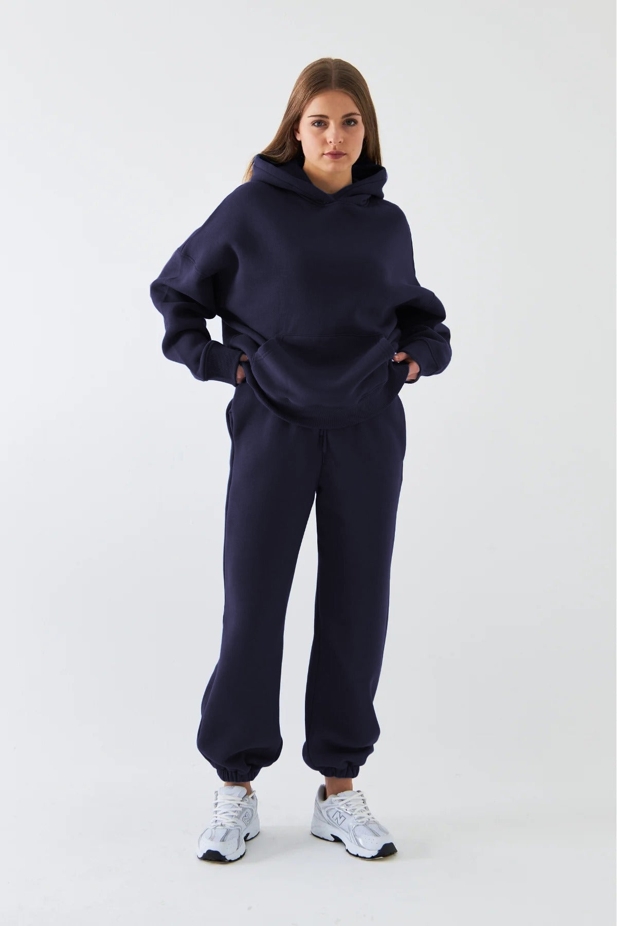 Kadın Oversize Basic Eşofman Takımı - Lacivert - 3
