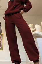 Çiftlere Özel (tekli̇) Oversize Couple Eşofman Takımı - Bordo - 2