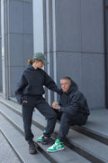 Unisex 3 İ̇pli̇k Şardonlu Çi̇ftleri̇n Kullanimina Uygun Jogger Eşofman Takimi (tekli̇) - Füme - 1