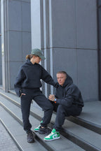 Unisex 3 İ̇pli̇k Şardonlu Çi̇ftleri̇n Kullanimina Uygun Jogger Eşofman Takimi (tekli̇) - Füme - 1