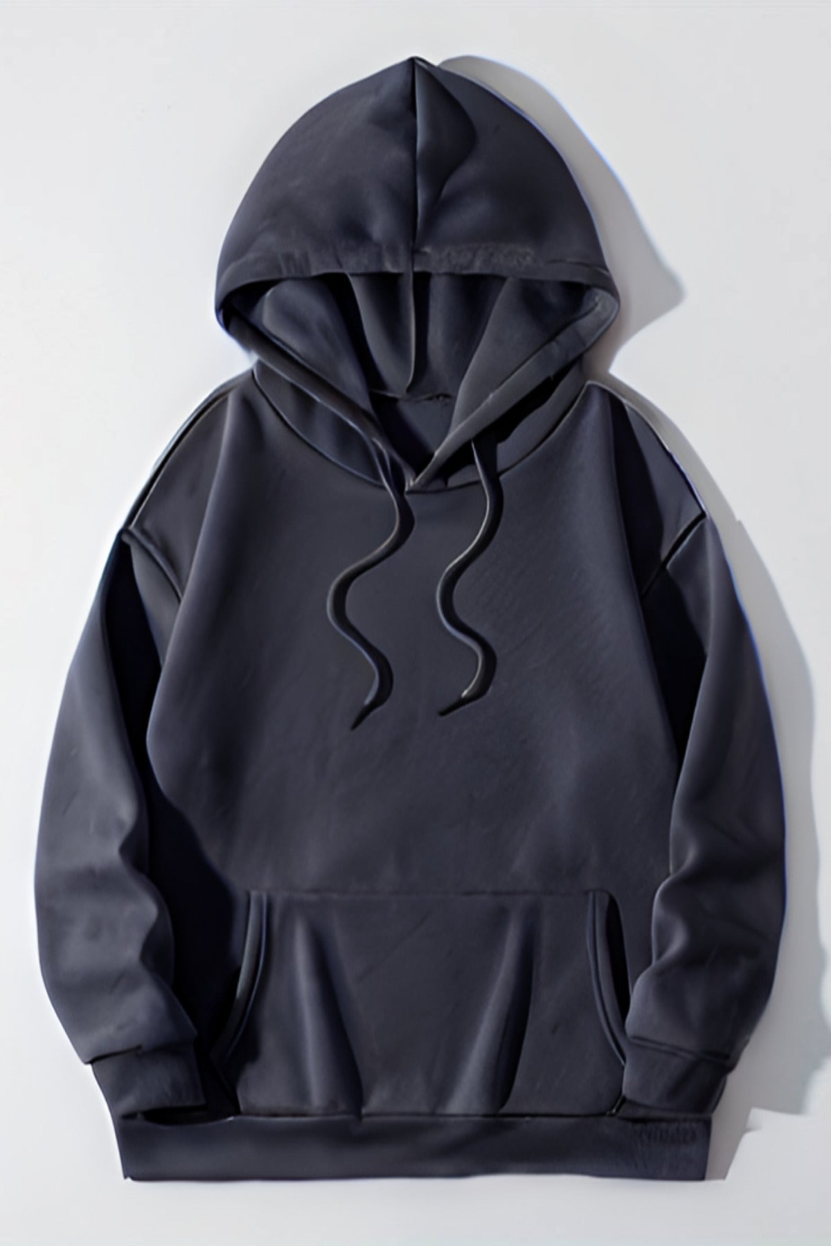 3 İ̇plik Düz Baskısız Bol Kesim Şardonlu Mevsimlik Okul Sweatshirt - Füme - 1