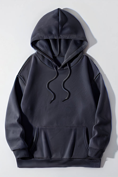 3 İ̇plik Düz Baskısız Bol Kesim Şardonlu Mevsimlik Okul Sweatshirt - Füme - 1