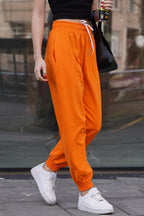 Kadın Turuncu Jogger Yüksek Bel Eşofman Altı Sweatpants - Orange - 2