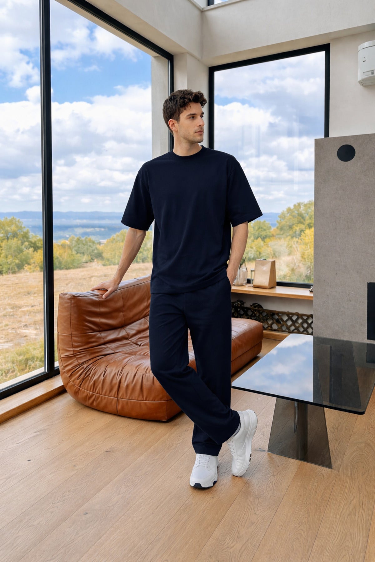 Yeni Sezon Erkek Oversize Takım Trend Model - Lacivert - 2