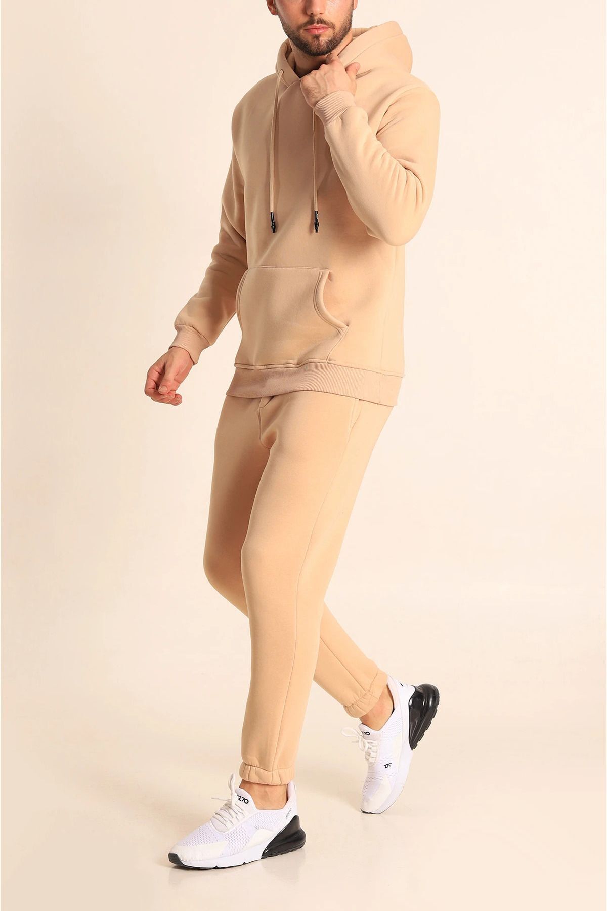Erkek Eşofman Takımı Bej Jogger - Bej - 3